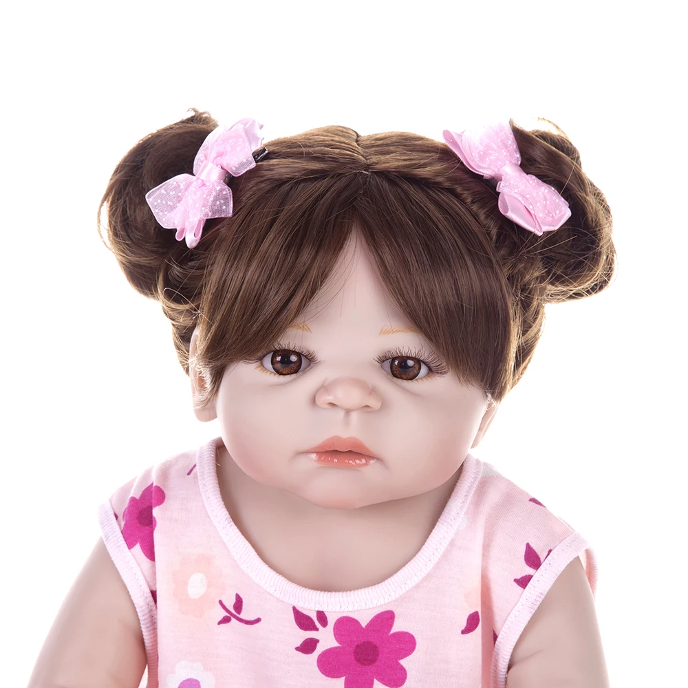 55 см полное Силиконовое боди Reborn Baby Doll игрушка как настоящая 22 дюймов