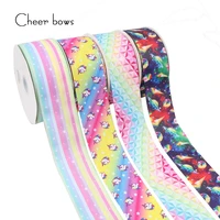 5ylot 3 75mm grosgrain ribbon colorful planet horse horn printed tape diy hairbows accessories holiday decorations materials