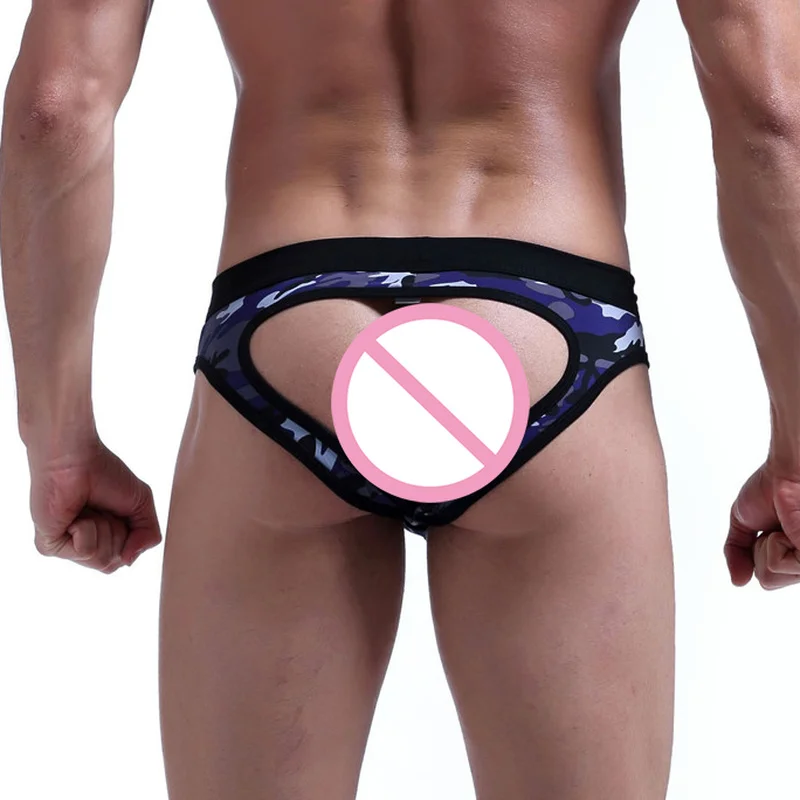 Мужское леопардовое нижнее белье сексуальное хлопковое мужские стринги Butt Exposure