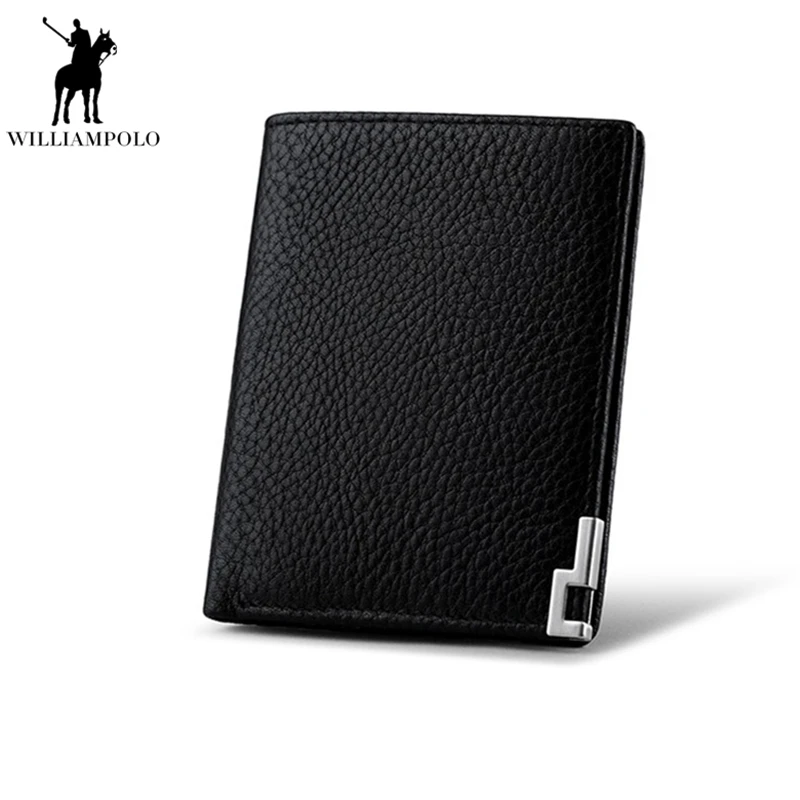 Williampolo Ultra Thin Mini Design 100% Genuine Leather Wallet Male Credit Card Holders Men Coin Purse PL189 | Багаж и сумки