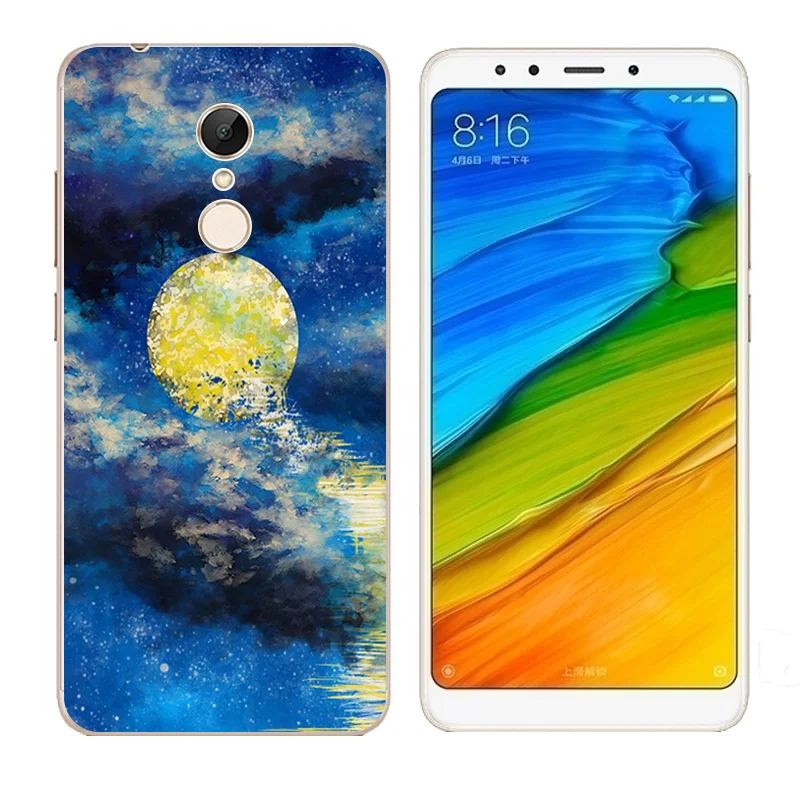 5 7-дюймовый чехол для Xiaomi Redmi с ручным принтом мягкий из ТПУ прозрачный