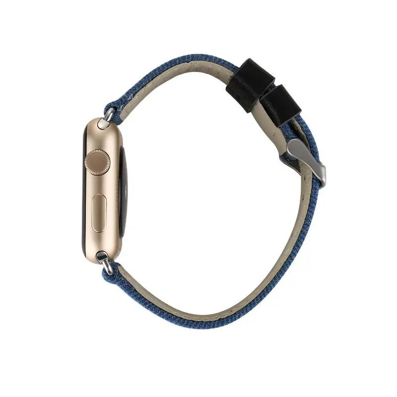 Стильный Камуфляжный ремешок для часов из джинсовой кожи Apple Watch Series 3 2 1 джинсовый