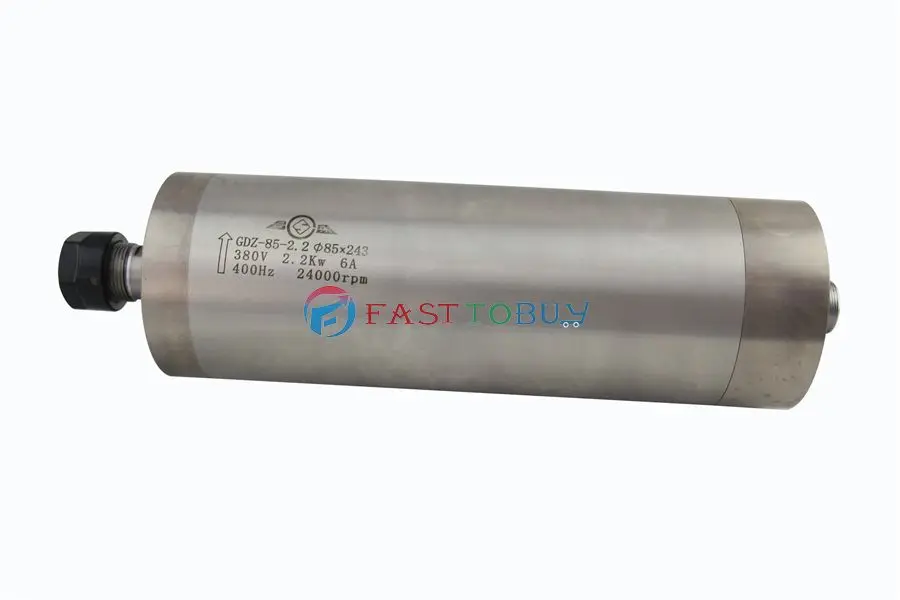 

Электродвигатель шпинделя 2,2 кВт 380 В 6A 400 Гц 85*243 мм ER20 6 мм 24000 об/мин гравировальный станок для деревообработки (380 В)