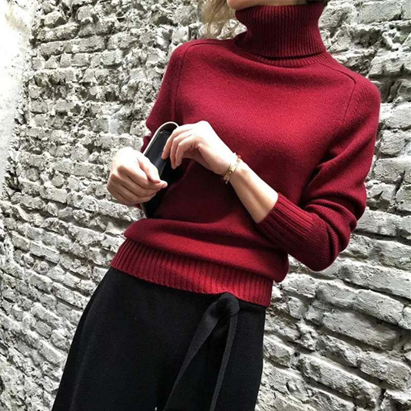 

Autumn winter women sweaters cashmere pullovers korean style long sleeve casual crop sweater slim solid knitted jumpers sweter