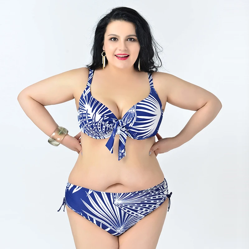 Lovey Village 2016 Women Plus Size Swimwear Bathing Suit Push Up Bikini Set Print Swimsuit Beach |