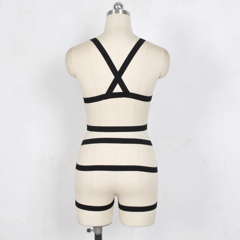 Бондаж на все тело фетиш Черная Женская Регулируемая Портупея из США эластичный