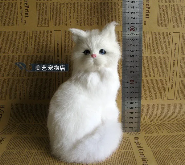 new simulation cat toy polyethylene&furs white model doll about 15x15x20cm 2379 | Игрушки и хобби