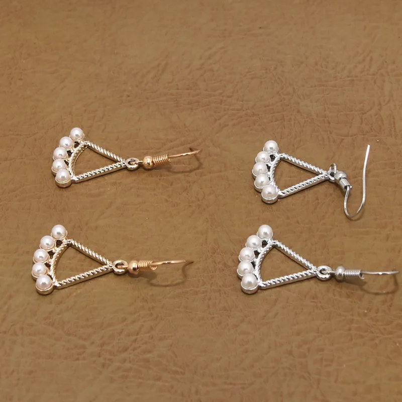 2019 Hot Sale Exquisite Small Hollow Geometric Triangle Sector Statement Pearl Drop Earrings for Women Jewelry Brincos Oorbellen | Украшения