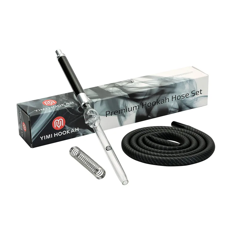 Yimi Aluminum Carbon Fiber Alloy Hookah Hose Silicone Set Shisha Adapter Spring |