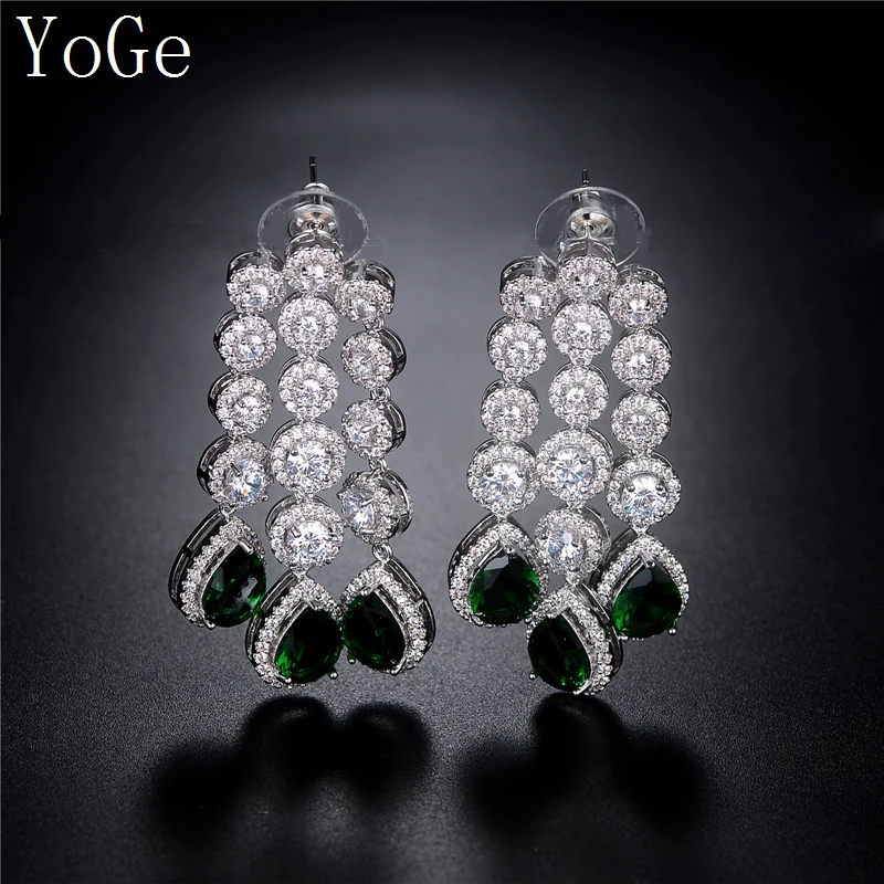 YoGe E6390G модный кубический цирконий круглые и грушевые Камни Уникальные Крупные
