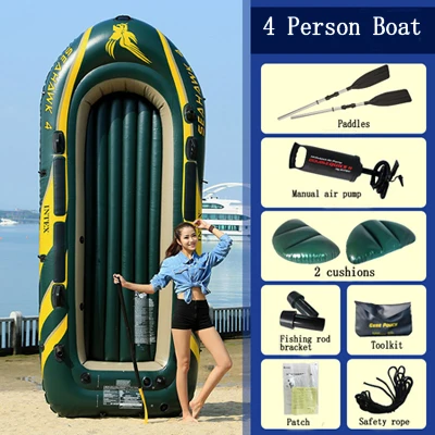 4 person boat INTEX утолщенная надувная лодка для 4 человек, для рыбалки, каяк, складная штурмовая лодка - Цвет: 4 person boat