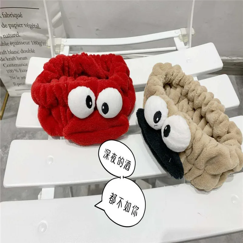 

Free shipping girls pretty Coral fleece Cartoon hair accessories korea style soft wide headband girl's cute block bangs headwear