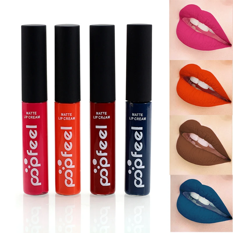 Женская матовая водостойкая губная помада Вельветовая стойкая жидкая