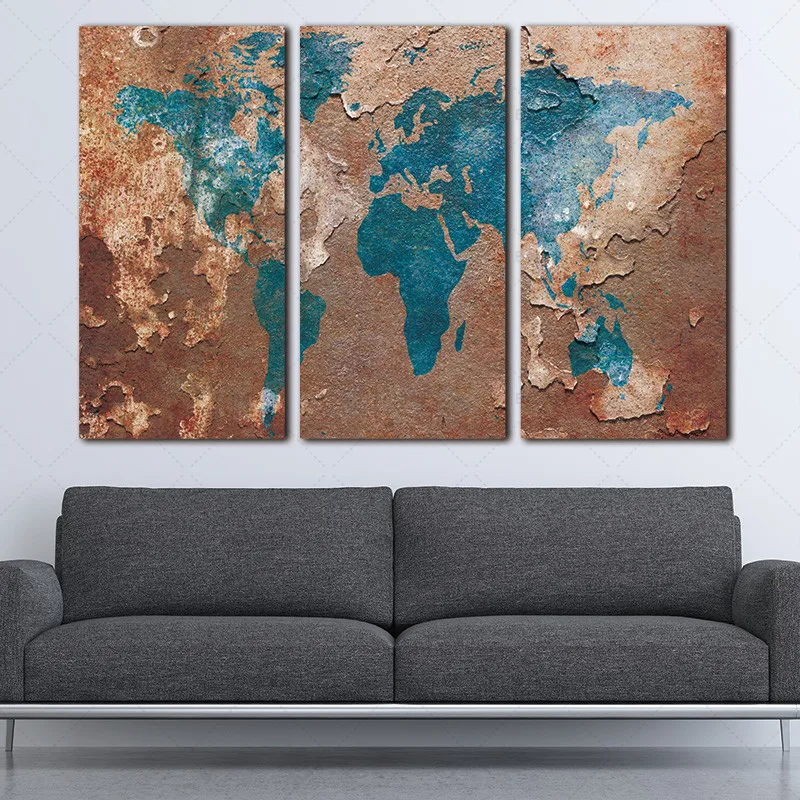 

Canvas Painting and prints map on canvas wall art Picture posters home decoration painting art canvas no frame