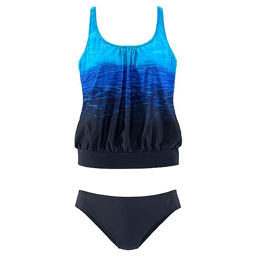CPUTAN Swimwear Women Plus Size 2018 Tankini Set Print Retro Brazilian Swimsuit Vintage High Waist Two Piece Beachwear Female | Спорт и