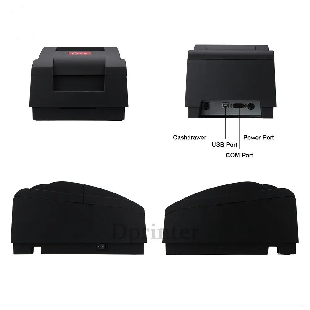 Черный Настольный матричный чековый принтер ширина бумаги 76 мм последовательный