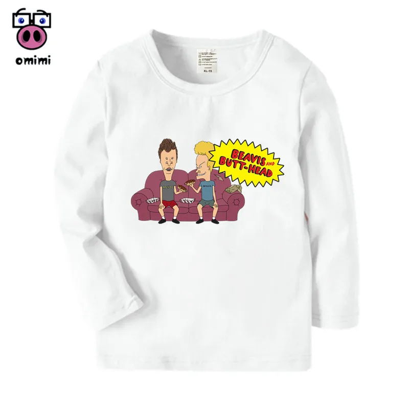 Детская футболка с длинными рукавами и принтом Beavis And Butthead осенне зимние