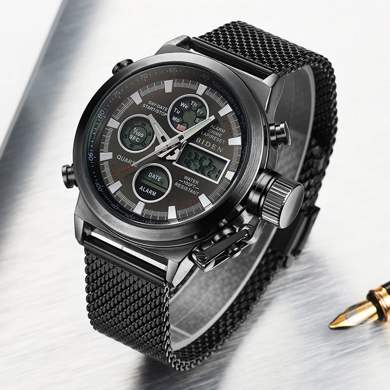 Новые СВЕТОДИОДНЫЕ Цифровые мужские часы кварцевые наручные спортивные военные