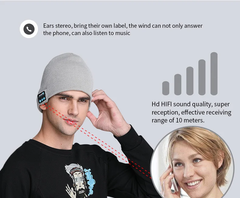 Мужские шапки, беспроводные Bluetooth наушники, музыкальная шапка, умные шапки, гарнитура, теплые шапочки, зимняя шапка с динамиком, микрофон, спорт