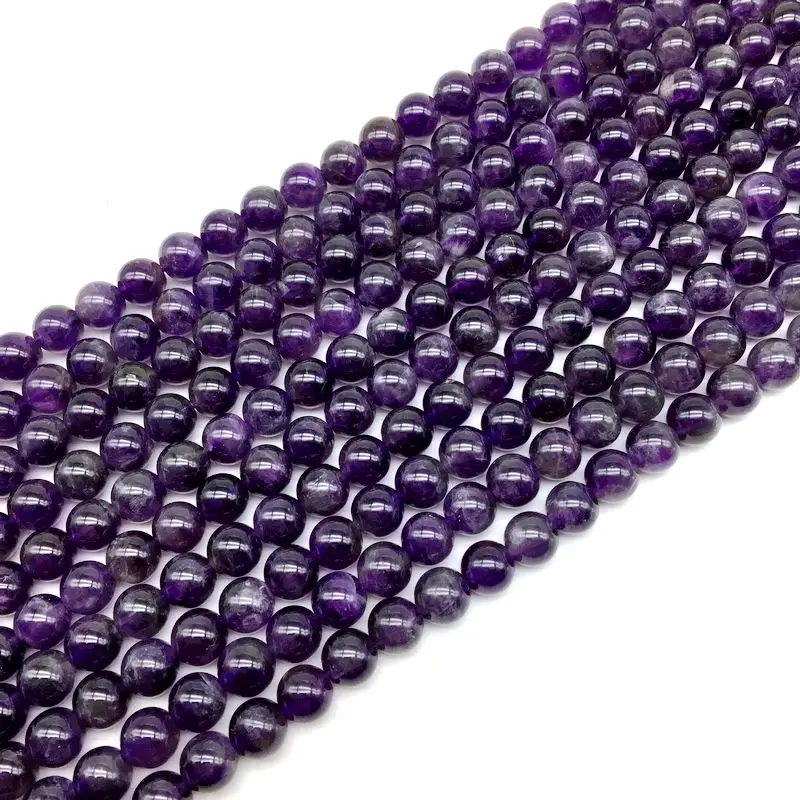 Круглые Бусины Из Натурального фиолетового кристаллы аметиста ювелирные