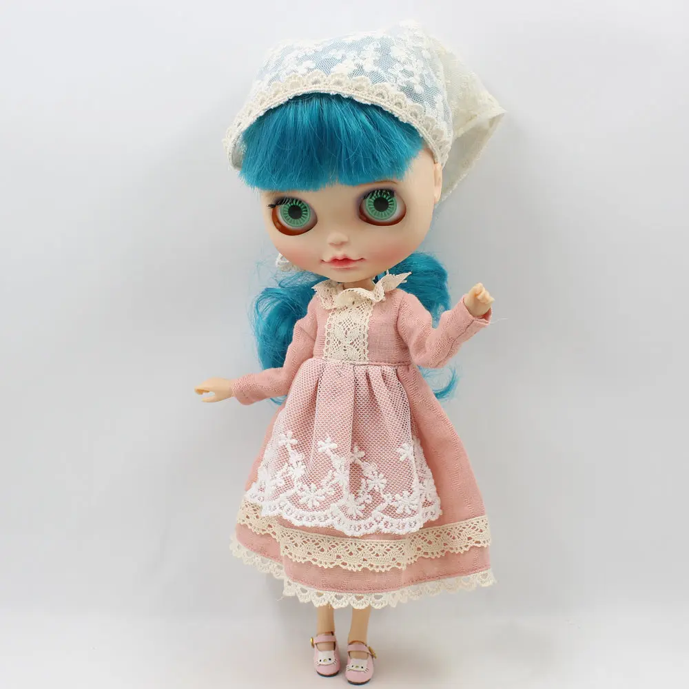 Наряд для куклы Blyth кружевное розовое платье с лентой волос элегантный костюм 1/6