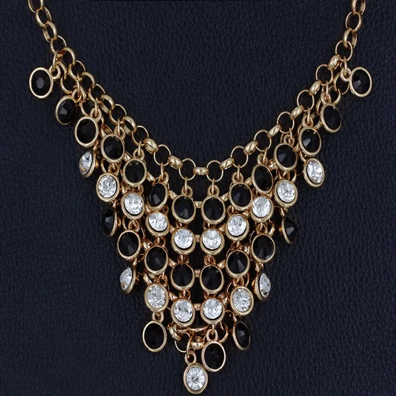 

Bridal Jewelry Set Chunky Circle Mesh Pendant Necklace Earrings Set For Women Gold Color Pave CZ Statement Jewelry