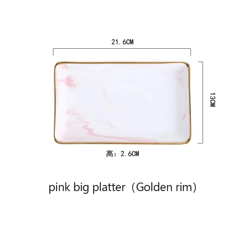 pink big Керамическая квадратная Розовая белая Ювелирная тарелка кольца закуска конфеты в форме сердца поднос для снэков для создания свадебного украшения - Цвет: pink big