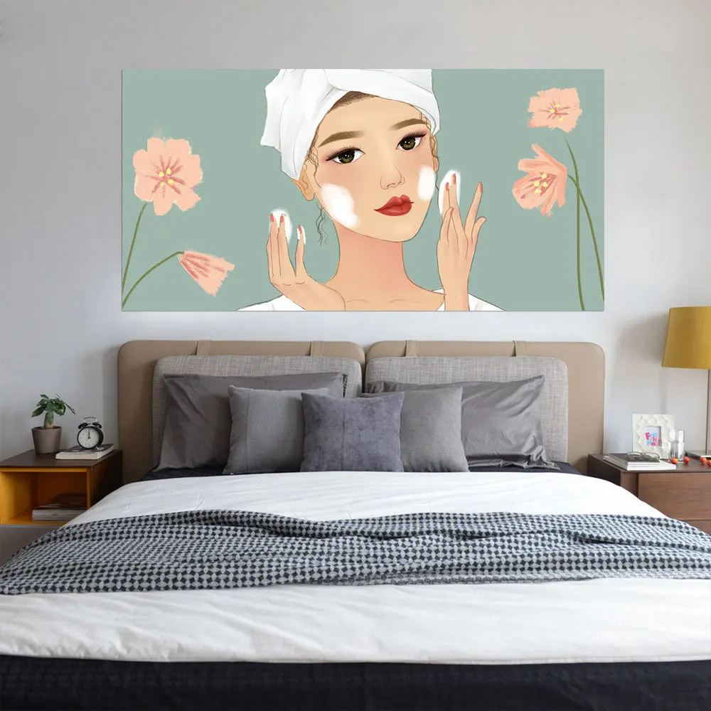 Творческий Bed Head украшение 3D наклейки на стену мультяшная красивая девушка