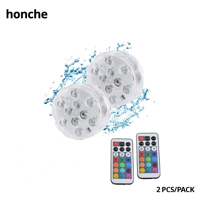 2 шт. погружной светодиодный светильник водонепроницаемый с пультом