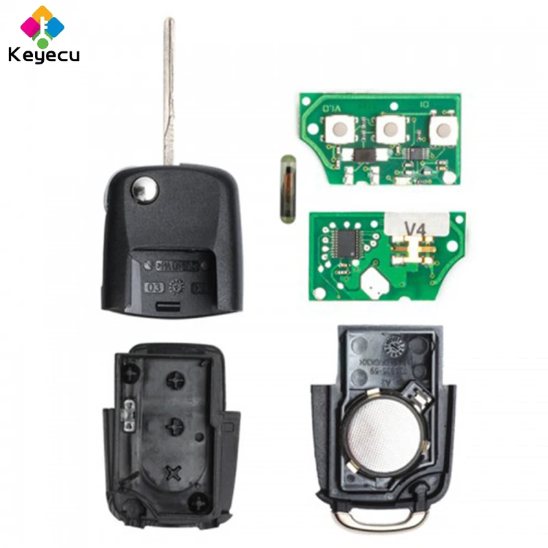 Пульт дистанционного управления для автомобиля KEYECU с чипом 433 МГц и ID48 Seat Ibiza Cordoba