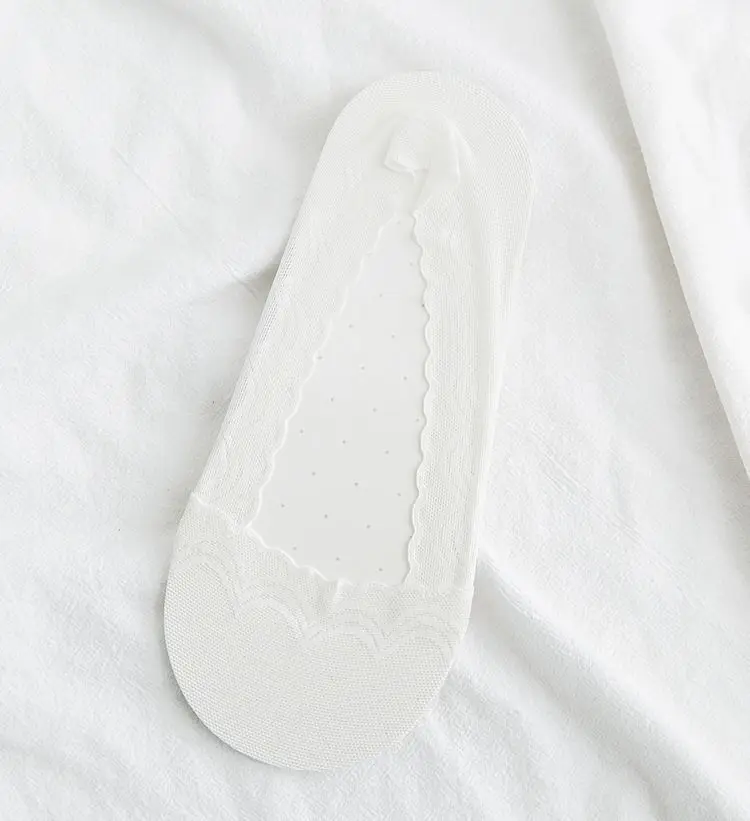 White 1 пара, женские носки-тапочки, весенние тапочки, Короткие однотонные кружевные летние женские сетчатые носки, женские невидимые прозрачные - Цвет: White