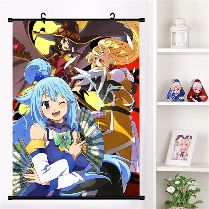 Аниме Манга KonoSuba Божье благословение на этом чудесном мире! Megumin Aqua Darkness Косплей настенные свитки Фреска плакат домашний декор - Цвет: S