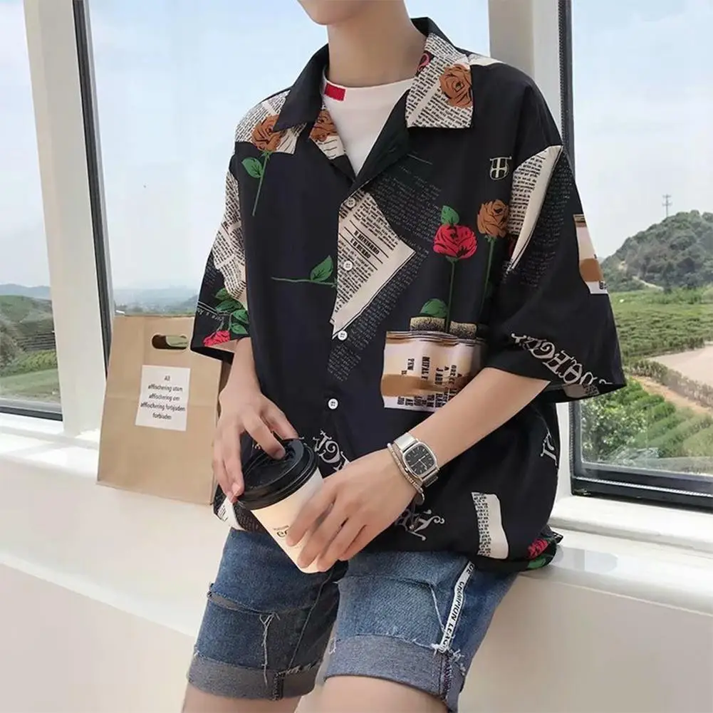 Yfashion мужские рубашки летнее пальто повседневные цветочные воротник с отворотом