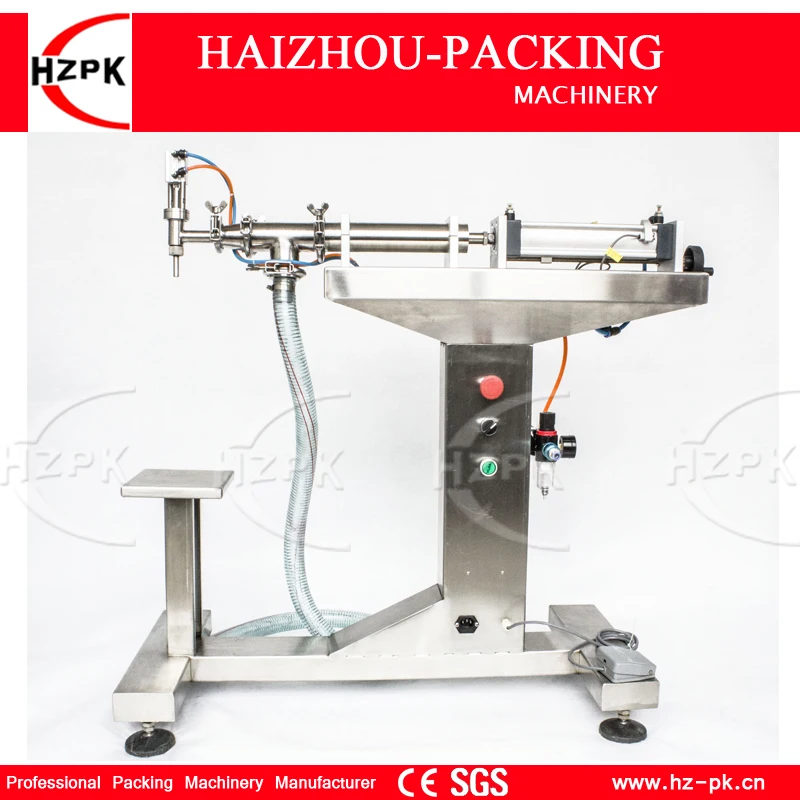 

HZPK Vertical Single Head Liquid Filling Machine Electric&Pneumatic For Food Processor Filler Small Packer 200-1500ml G1LYD1500