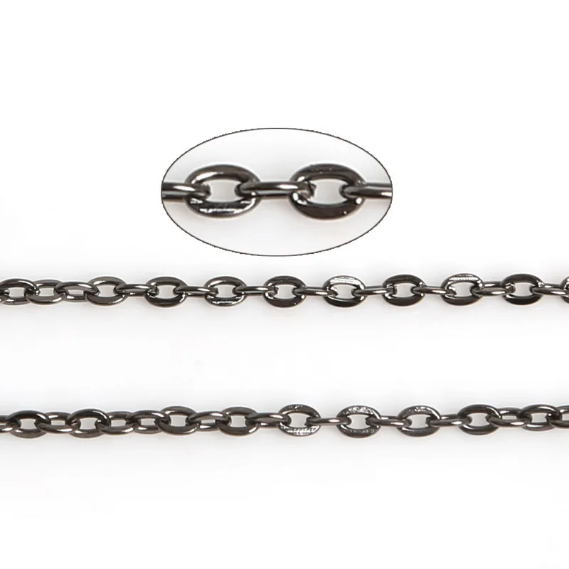 Цепочка для ожерелья 5 м/лот с родиевым/серебряным/золотым/бронзовым покрытием