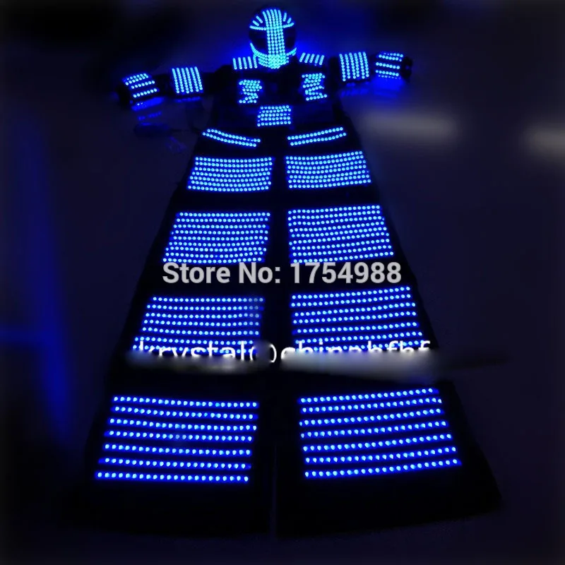 DHL Free RGB full colors LED robot /LED costumes with helmet for dance satge show event night club and party supply | Дом и сад