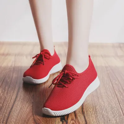 3 Женские повседневные кроссовки; tenis feminino; Женская Летняя трикотажная дышащая Вулканизированная обувь; zapato mujer; кроссовки; Размеры 35-41 - Цвет: 3