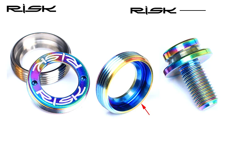 RISK 2 комплекта M8* 15 мм квадратное отверстие Титан MTB велосипед Нижний Кронштейн болт водонепроницаемый велосипедный кронштейн Кривошип фиксированный винт M8x15mm
