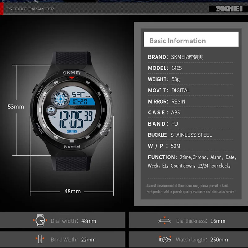 Мужские Цифровые Военные Спортивные LED водонепроницаемые наручные часы