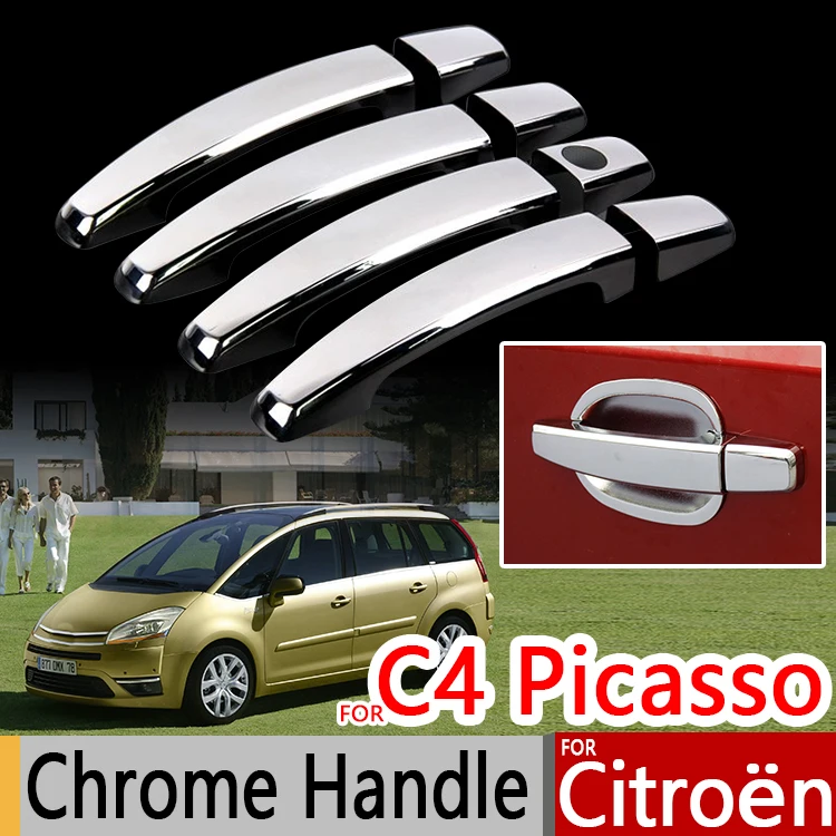 Хромированные Чехлы для ручек комплект отделки Citroen C4 Picasso 2006 2013 Grand аксессуары