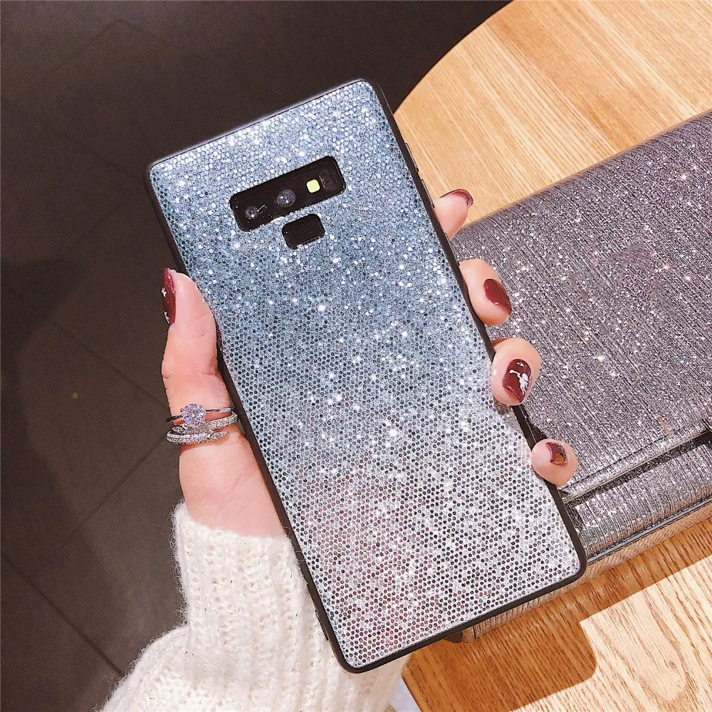 Haissky Luxury Bling Glitter case For Samsung S7 Edge S8 S9 Plus Note 8 9 A8 2018 J5 J7 Shining Flash Powder Back Cover | Мобильные