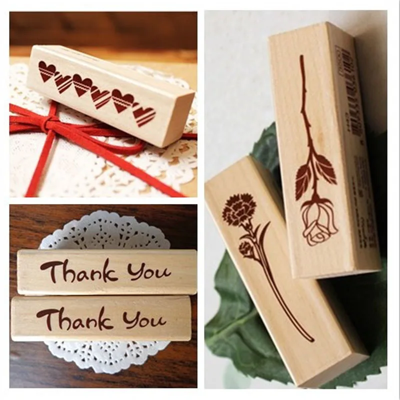 1 шт. деревянная резиновая штамп в виде сердца|gift gifts|gift diygift rose |