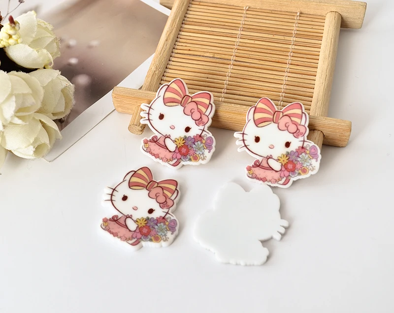 Kawaii мультфильм фигурка KT Декор для дома с изображением кота плоский задний