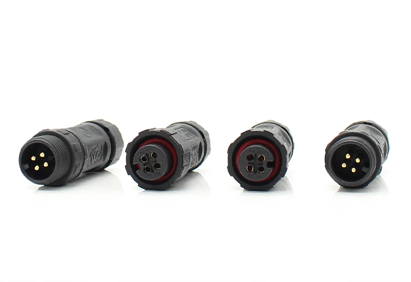 

50 pairs/lot pole waterproof cable connector M12 thread lock, male female waterproof cable connector butt type LJ0229