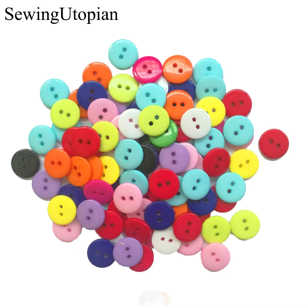 100PCS Round Resin Buttons Sewing Tools Decorative Button Scrapbooking Garment DIY Apparel Accessories Wholesale | Дом и сад