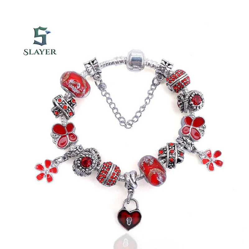 2017 Серебряный позолоченный браслет для Женщин Мода DIY Ювелирных Изделий Шариков