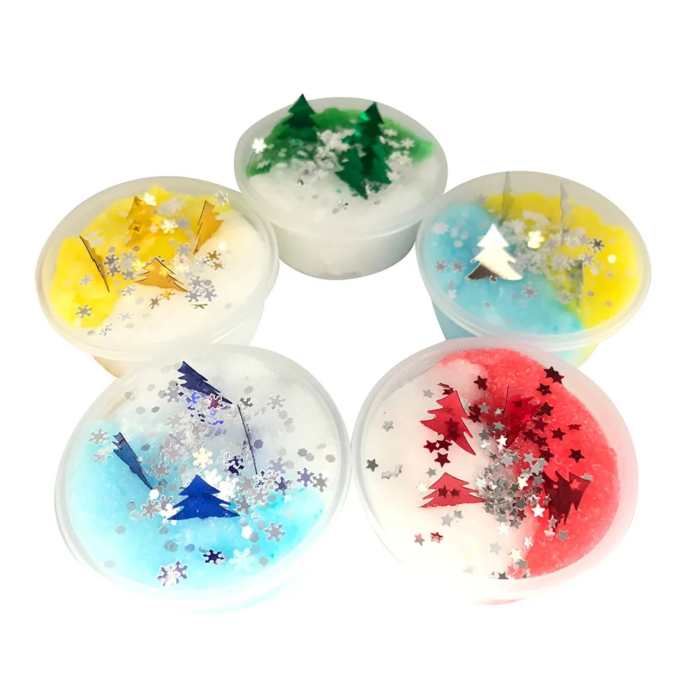 Пушистый Floam Slime Рождество DIY прозрачные слизи игрушки мягкое смешивание Tricky