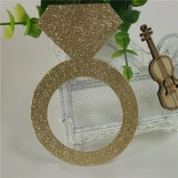1000 piece 5 tall diamond ring die cut of gold glitter paper for paper crafting banner wedding decoration