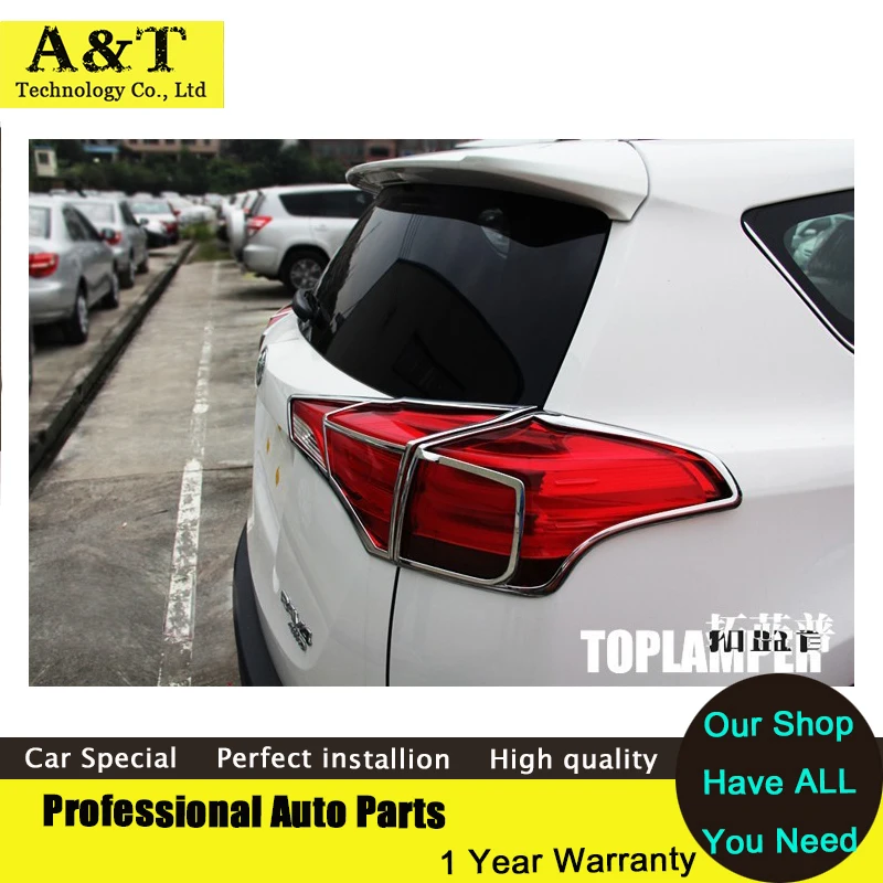 

Chrome Rear Tail Light Taillight lamp cover Trim For 2013 2014 Toyota RAV4 RAV 4 high quality chrome stickers trim car styling C