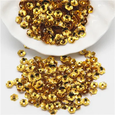 gold Блестки, 6 мм, цветочные блестки, свободные, блестки, лентеджелас, рукоделие и шитье, ПВХ, пайетки, фурнитура, бижутерия, ремесла, 20 г - Цвет: gold